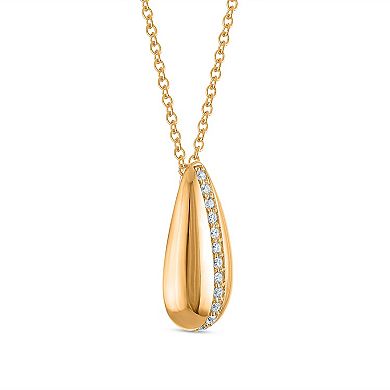 Heirloom Treasures Sterling Silver 1/6 Carat T.W. Lab-Grown Diamond Teardrop Pendant Necklace