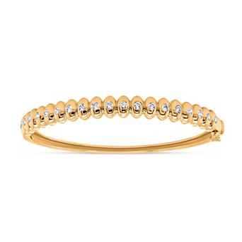 Heirloom Treasures Sterling Silver 1 Carat T.W. Lab Grown Diamond Bangle Bracelet