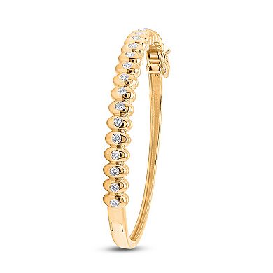 Heirloom Treasures Sterling Silver 1 Carat T.W. Lab Grown Diamond Bangle Bracelet