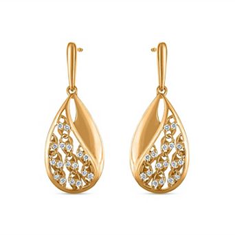 Heirloom Treasures Sterling Silver 1/3 Carat T.W. Lab-Grown Diamond Teardrop Earrings