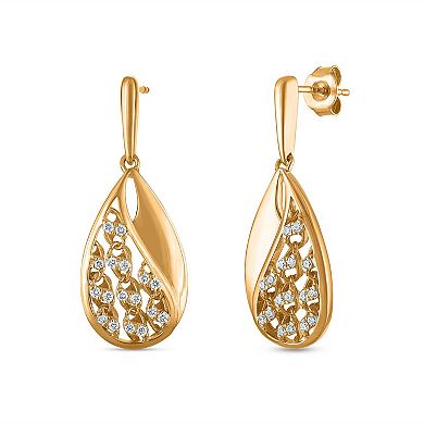 Heirloom Treasures Sterling Silver 1/3 Carat T.W. Lab-Grown Diamond Teardrop Earrings
