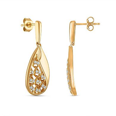 Heirloom Treasures Sterling Silver 1/3 Carat T.W. Lab-Grown Diamond Teardrop Earrings