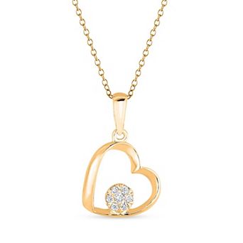 Heirloom Treasures Sterling Silver Lab-Grown Diamond Accent Heart Pendant Necklace