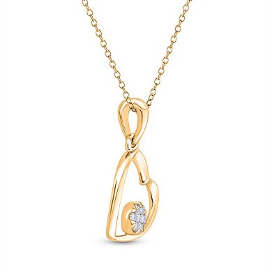 Heirloom Treasures Sterling Silver Lab-Grown Diamond Accent Heart Pendant Necklace