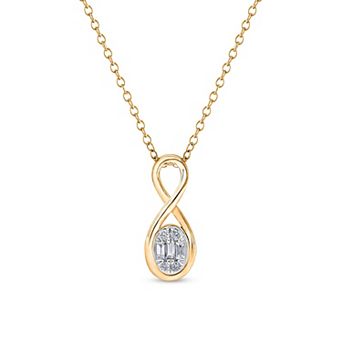 Heirloom Treasures Sterling Silver 1/6 Carat T.W. Lab-Grown Diamond Infinity Drop Pendant Necklace