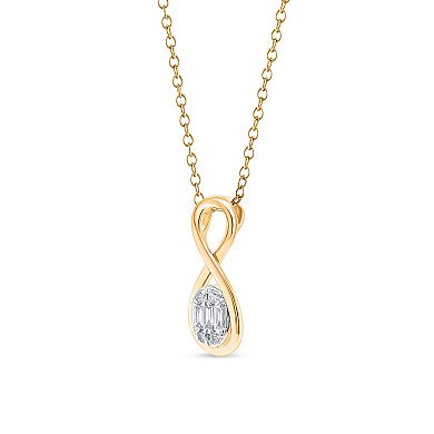Heirloom Treasures Sterling Silver 1/6 Carat T.W. Lab-Grown Diamond Infinity Drop Pendant Necklace