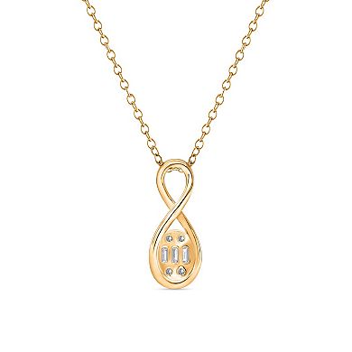 Heirloom Treasures Sterling Silver 1/6 Carat T.W. Lab-Grown Diamond Infinity Drop Pendant Necklace