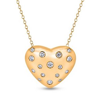 Heirloom Treasures Sterling Silver 1/3 Carat T.W. Lab-Grown Diamond Heart Pendant Necklace