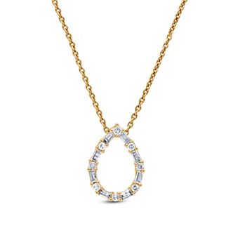 Heirloom Treasures Sterling Silver 1/4 Carat T.W. Lab-Grown Diamond Drop Pendant Necklace