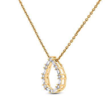 Heirloom Treasures Sterling Silver 1/4 Carat T.W. Lab-Grown Diamond Drop Pendant Necklace