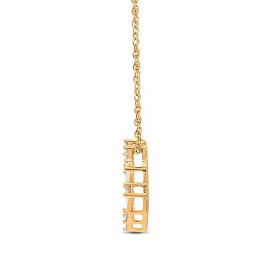 Heirloom Treasures Sterling Silver 1/4 Carat T.W. Lab-Grown Diamond Drop Pendant Necklace