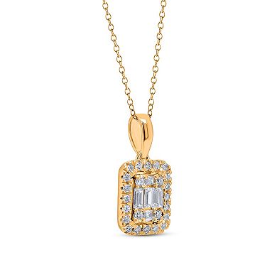 Heirloom Treasures Sterling Silver 1/4 Carat T.W. Lab-Grown Diamond Rectangle Pendant Necklace