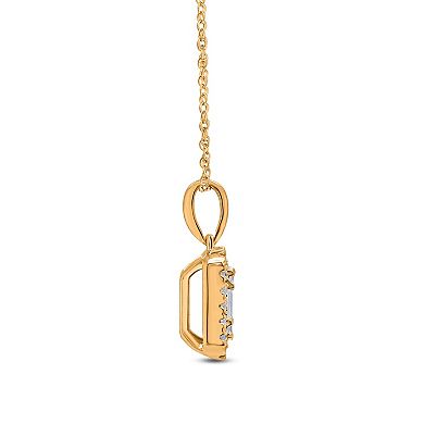 Heirloom Treasures Sterling Silver 1/4 Carat T.W. Lab-Grown Diamond Rectangle Pendant Necklace