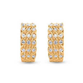 Heirloom Treasures Sterling Silver 1/3 Carat T.W. Lab-Grown Diamond Huggie Hoop Earrings
