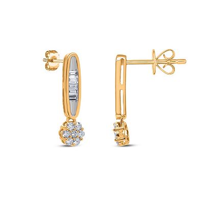Heirloom Treasures Sterling Silver 1/3 Carat T.W. Lab-Grown Diamond Drop Earrings