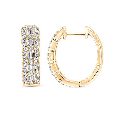 Heirloom Treasures Sterling Silver 1 Carat T.W. Lab-Grown Diamond Hoop Earrings