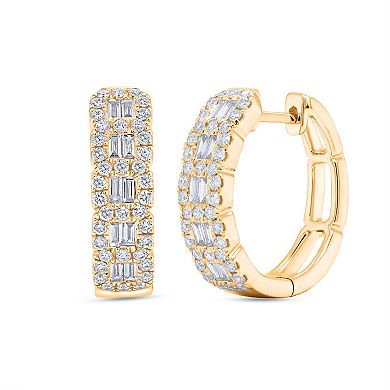 Heirloom Treasures Sterling Silver 1 Carat T.W. Lab-Grown Diamond Hoop Earrings