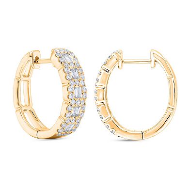 Heirloom Treasures Sterling Silver 1 Carat T.W. Lab-Grown Diamond Hoop Earrings