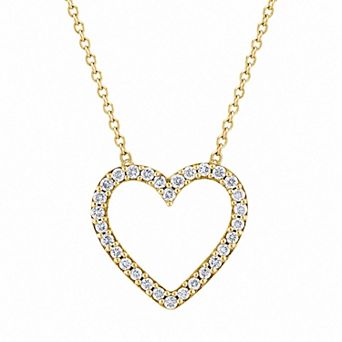 Heirloom Treasures Sterling Silver 1/2 Carat T.W. Lab-Grown Diamond Heart Pendant Necklace