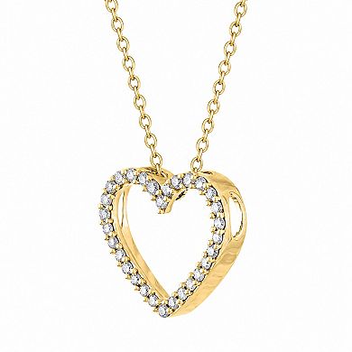 Heirloom Treasures Sterling Silver 1/2 Carat T.W. Lab-Grown Diamond Heart Pendant Necklace