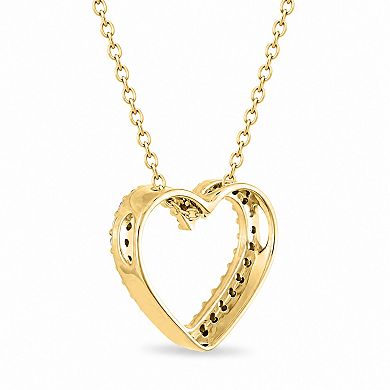 Heirloom Treasures Sterling Silver 1/2 Carat T.W. Lab-Grown Diamond Heart Pendant Necklace