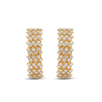 Heirloom Treasures Sterling Silver 1 Carat T.W. Lab-Grown Diamond Chunky Hoop Earrings