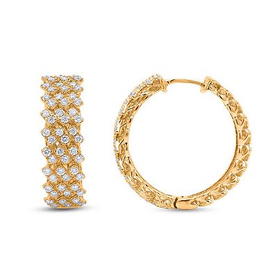 Heirloom Treasures Sterling Silver 1 Carat T.W. Lab-Grown Diamond Chunky Hoop Earrings