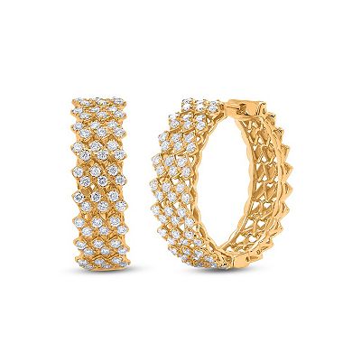Heirloom Treasures Sterling Silver 1 Carat T.W. Lab-Grown Diamond Chunky Hoop Earrings