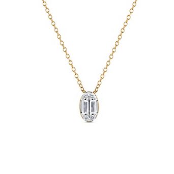 Heirloom Treasures Sterling Silver 1/6 Carat T.W. Lab-Grown Diamond Oval Pendant Necklace