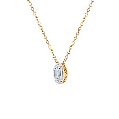 Heirloom Treasures Sterling Silver 1/6 Carat T.W. Lab-Grown Diamond Oval Pendant Necklace
