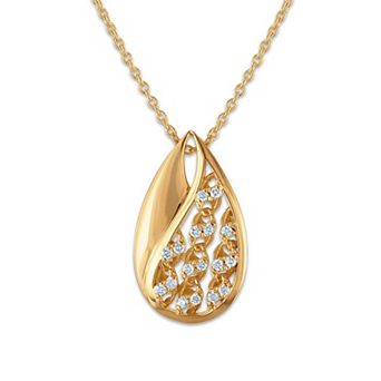 Heirloom Treasures Gold Tone Over Silver 1/6 Carat T.W. Lab-Grown Diamond Pendant Necklace