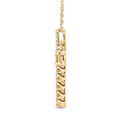 Heirloom Treasures Sterling Silver 1/4 Carat T.W. Lab-Grown Diamond Cross Pendant Necklace