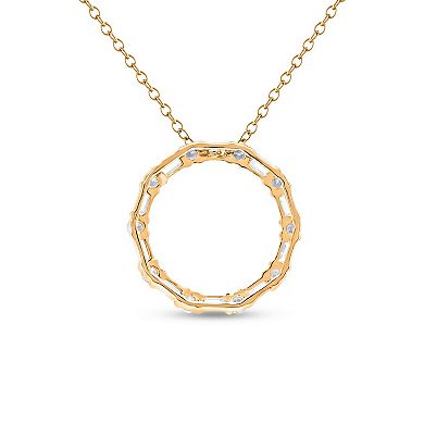 Heirloom Treasures Sterling Silver 1/2 Carat T.W. Lab-Grown Diamond Circle Pendant Necklace