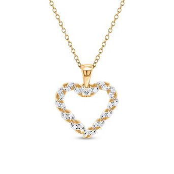 Heirloom Treasures Sterling Silver 1/6 Carat T.W. Lab-Grown Diamond Heart Pendant Necklace