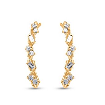 Heirloom Treasures Sterling Silver 1/4 Carat T.W. Lab-Grown Diamond Climber Earrings