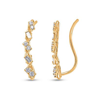 Heirloom Treasures Sterling Silver 1/4 Carat T.W. Lab-Grown Diamond Climber Earrings