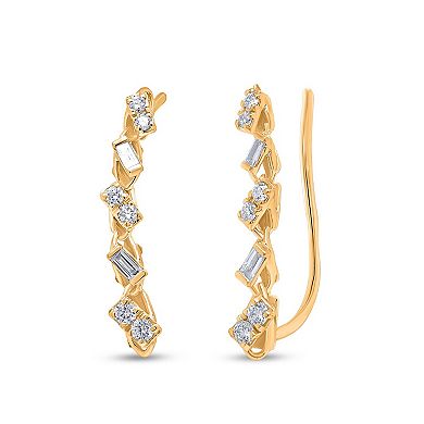 Heirloom Treasures Sterling Silver 1/4 Carat T.W. Lab-Grown Diamond Climber Earrings