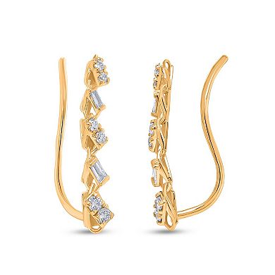 Heirloom Treasures Sterling Silver 1/4 Carat T.W. Lab-Grown Diamond Climber Earrings