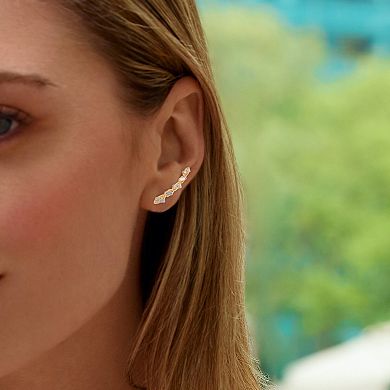 Heirloom Treasures Sterling Silver 1/4 Carat T.W. Lab-Grown Diamond Climber Earrings