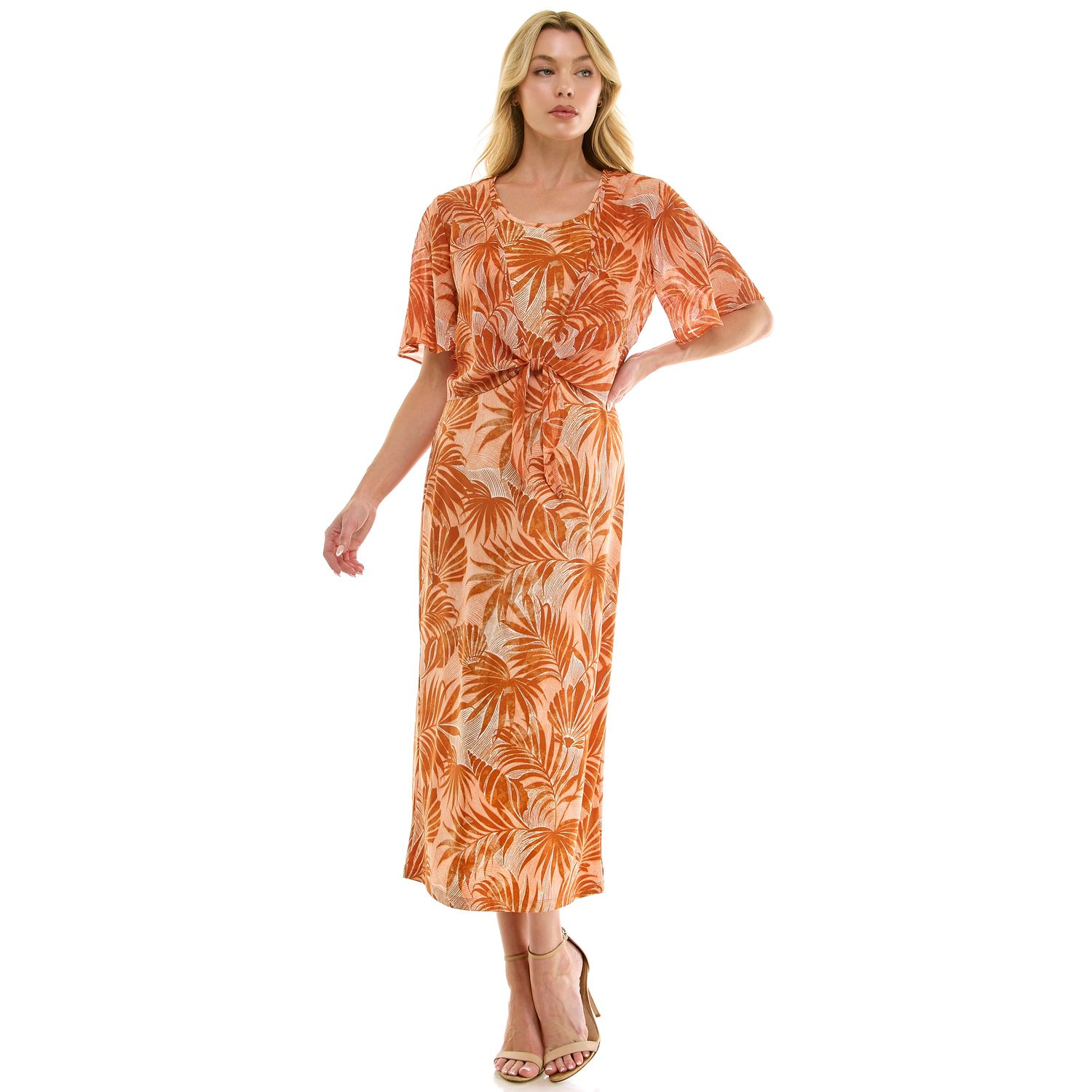 Женское платье Luxology Maxi Dress with Shrug, цвет: Глиняный ржавая слоновая кость