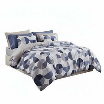9 pc Bed in a Bag Comforter Set Ultra-Soft Microfiber with Side Pockets All Seasons Bedding