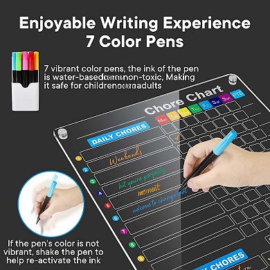 2-Pack Magnetic Chore Chart 12"x16" Dry Erase Board Daily Weekly To Do List