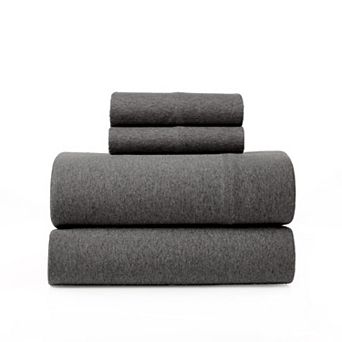 King Jersey Sheet Set 4 pc Cotton Blend All Season Deep Pocket Soft Cozy Stretchy