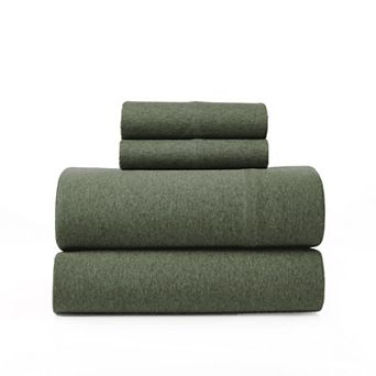 King Jersey Sheet Set 4 pc Cotton Blend All Season Deep Pocket Soft Cozy Stretchy