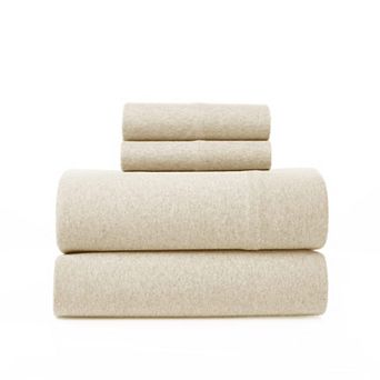 King Jersey Sheet Set 4 pc Cotton Blend All Season Deep Pocket Soft Cozy Stretchy
