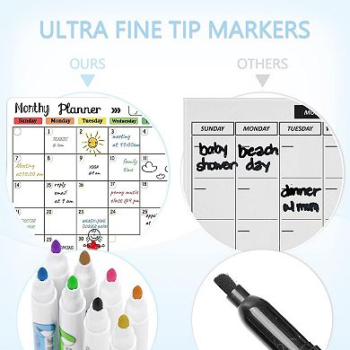 Magnetic Dry Erase Calendar Set Monthly Weekly Daily Planner Whiteboard