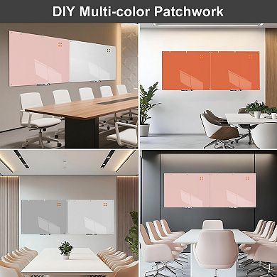 Glass Whiteboard 36x24 Inch Frameless Wall Mounted Magnetic Dry Erase Board for Home Office School