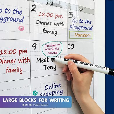 Dry Erase Four Month Wall Calendar 46"x63" Giant Quarterly Laminated Whiteboard Planner