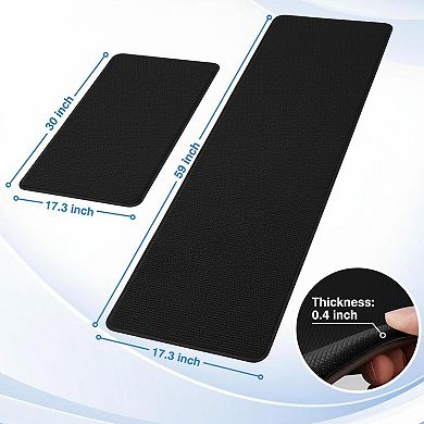 2pcs Anti Fatigue Kitchen Mats Non Slip Waterproof Stain Resistant Office Standing Desk Rug Set