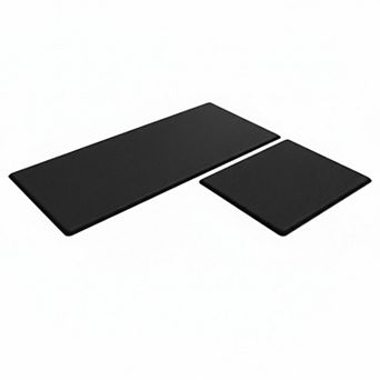 2 pc Anti Fatigue Kitchen Mats Non Slip Waterproof Stain Resistant Office Standing Desk Rug Set